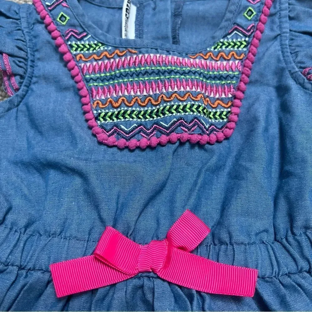 🍭6/$30 Kids Headquarters Chambray Multicolored Flutter Sleeve Top / Tunic 2T
